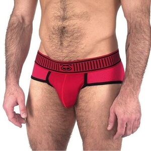 Gently PreLoved Nasty Pig Track’d Brief - Red/Black - Size M -  Min Wash Wear